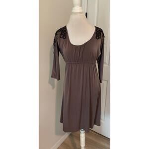 Soma Intimate XS Mauve Elastic Waist Dress Lace Detail Shoulders